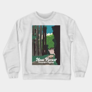 New forest Hampshire England travel poster, Crewneck Sweatshirt